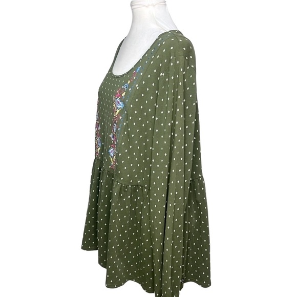 Matilda Jane Embroidered Peplum Blouse Green - Picture 3 of 9